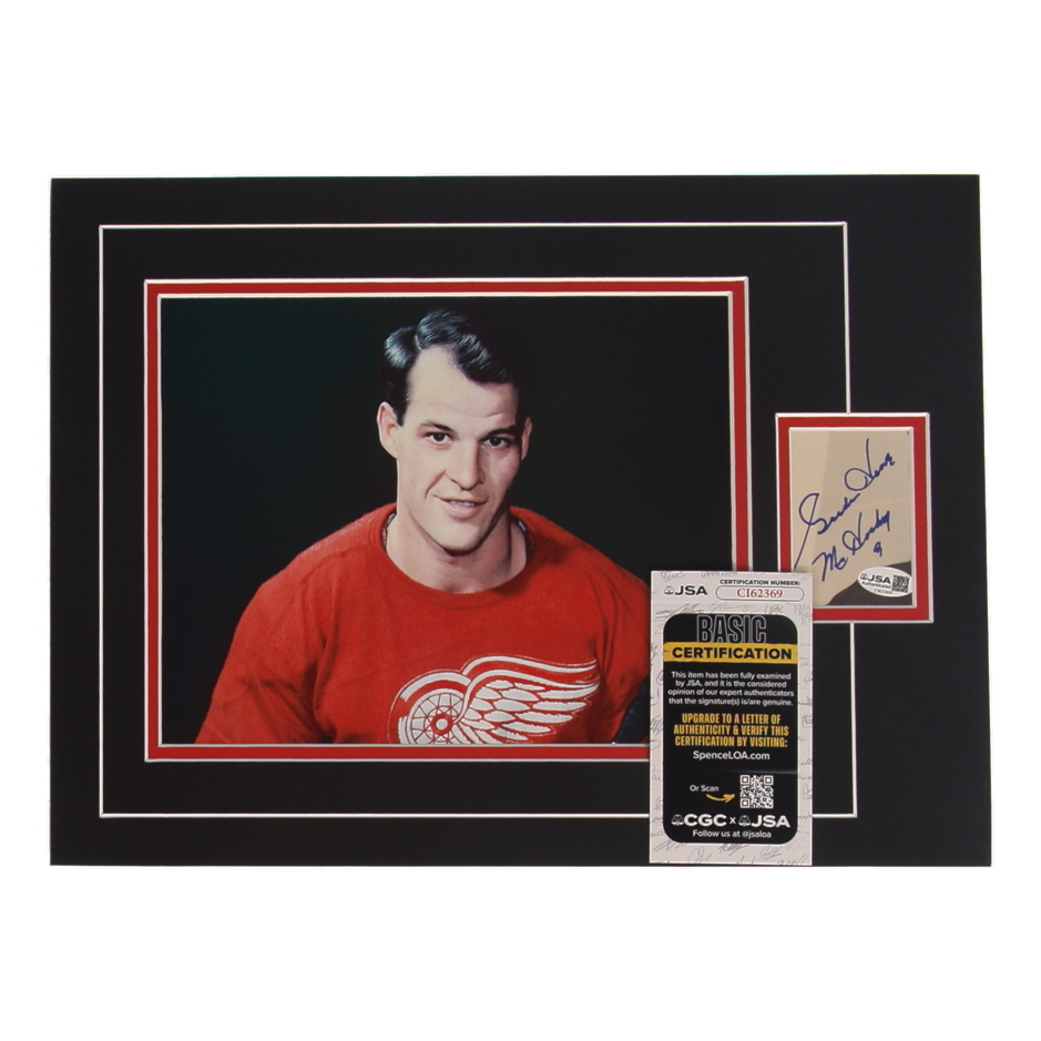 Gordie Howe Signed 12x17 Custom Matted Cut Display with Photo Inscribed "Mr. Hockey" (JSA) at PristineAuction.com Gordie Howe Signed 12x17 Custom Matted Cut Display with Photo Inscribed "Mr. Hockey" (JSA) at PristineAuction.com