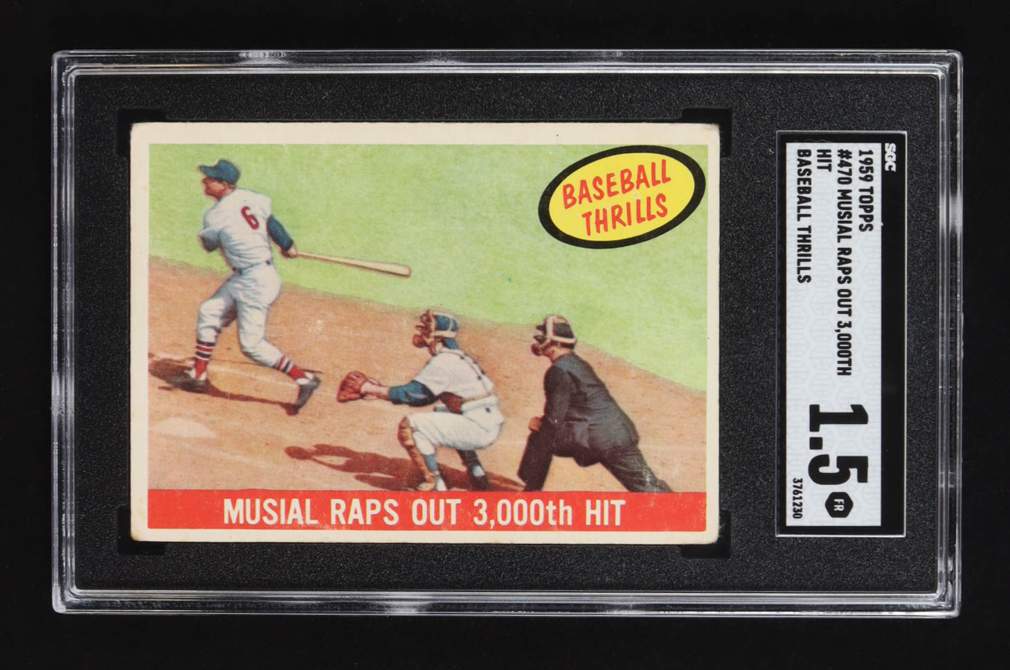 Stan Musial 1959 Topps #470 BT/3000 Hits (SGC 1.5) at PristineAuction.com Stan Musial 1959 Topps #470 BT/3000 Hits (SGC 1.5) at PristineAuction.com