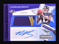 Marquise Brown 2019 Rookies and Stars Freshman Orientation Jersey Autographs True Blue #14 #28/49 RC at PristineAuction.com