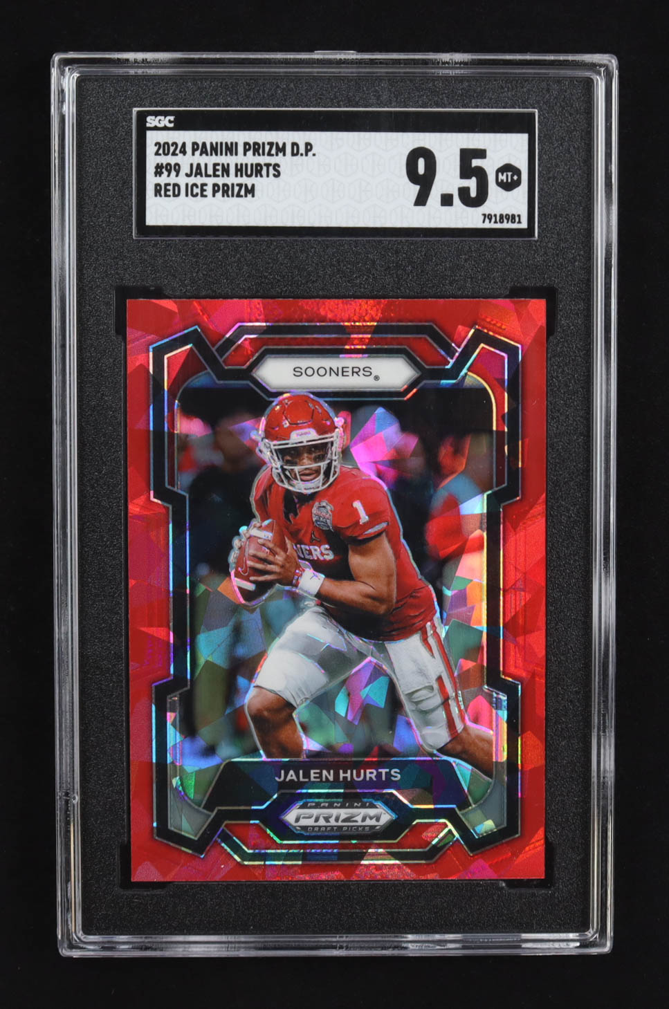 Jalen Hurts 2024 Panini Prizm Draft Picks Prizms Red Ice #99 (SGC 9.5) at PristineAuction.com Jalen Hurts 2024 Panini Prizm Draft Picks Prizms Red Ice #99 (SGC 9.5) at PristineAuction.com