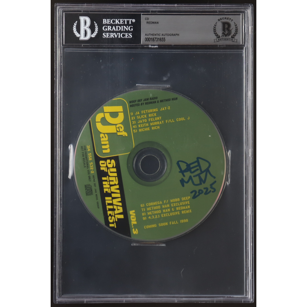 Redman Signed Def Jam "Survival of the Illest Vol. 3" CD Disc Inscribed "2025" (BGS) at PristineAuction.com
