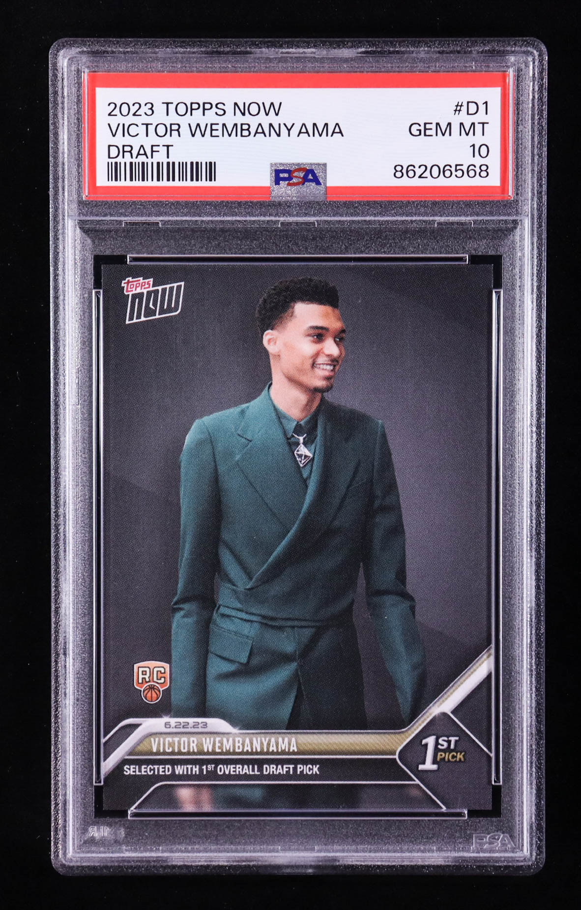 Victor Wembanyama 2023-24 Topps Now Draft #D1 RC (PSA 10) at PristineAuction.com Victor Wembanyama 2023-24 Topps Now Draft #D1 RC (PSA 10) at PristineAuction.com