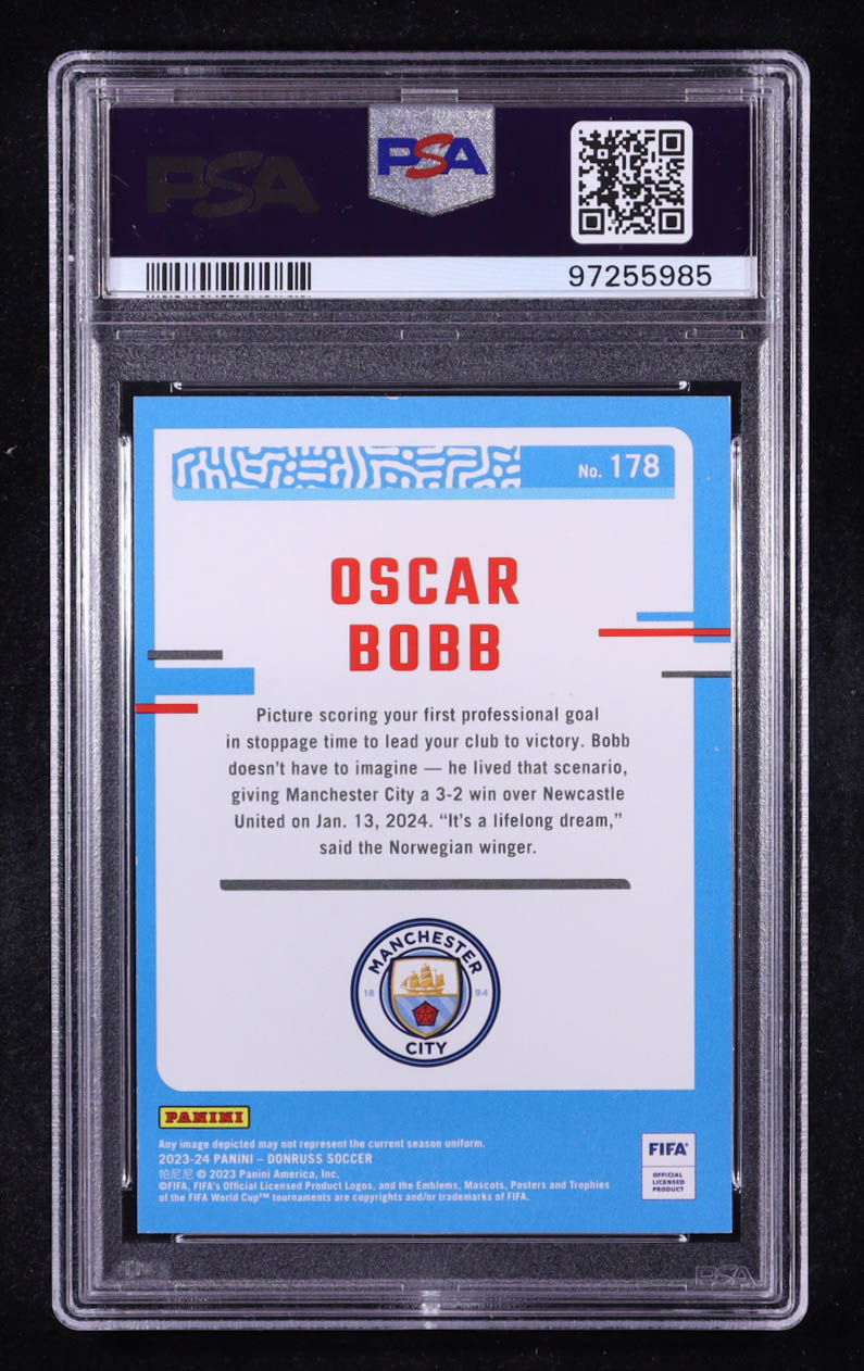 Oscar Bobb 2023-24 Donruss Red #178 RR RC #88/99 (PSA 8) at PristineAuction.com Oscar Bobb 2023-24 Donruss Red #178 RR RC #88/99 (PSA 8) at PristineAuction.com