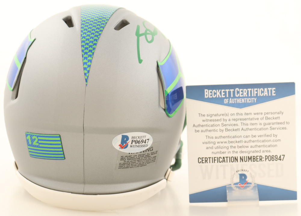 Sam Darnold Signed Seahawks Blaze Alternate Speed Mini Helmet (Beckett) at PristineAuction.com Sam Darnold Signed Seahawks Blaze Alternate Speed Mini Helmet (Beckett) at PristineAuction.com