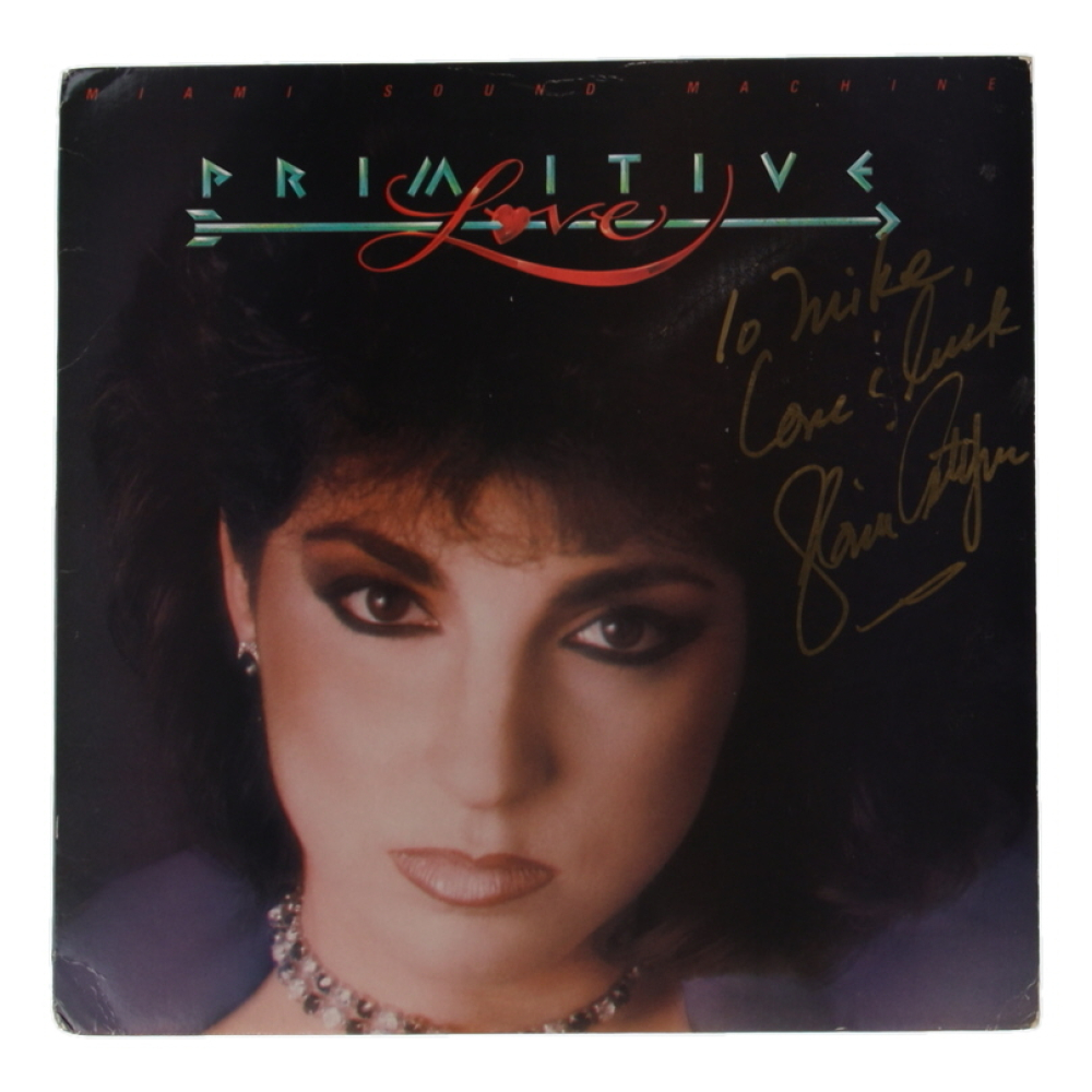 Gloria Estefan Signed "Primitive Love" Vinyl Record Album Cover Inscribed "To Mike, Love & Luck" (Beckett) at PristineAuction.com