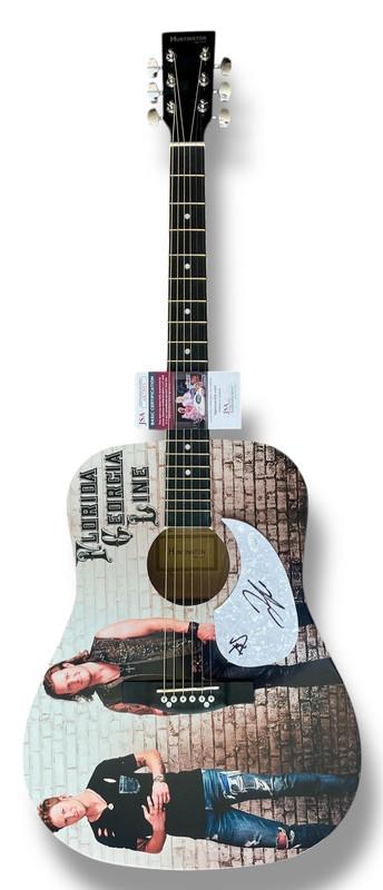 Tyler Hubbard & Brian Kelley Signed "Florida Georgia Line" Custom Acoustic Guitar (JSA) at PristineAuction.com Tyler Hubbard & Brian Kelley Signed "Florida Georgia Line" Custom Acoustic Guitar (JSA) at PristineAuction.com