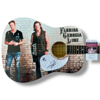 Tyler Hubbard & Brian Kelley Signed "Florida Georgia Line" Custom Acoustic Guitar (JSA) at PristineAuction.com
