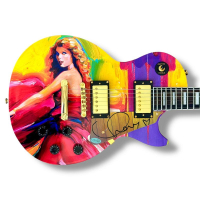 Taylor Swift "Peter Max: Speak Now" Les Paul Guitar with Signed Custom Insert Pickguard (JSA) at PristineAuction.com