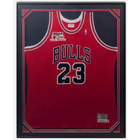 Michael Jordan Signed LE Bulls Custom Framed Jersey Display with 1991 Championship Patch (UDA) at PristineAuction.com