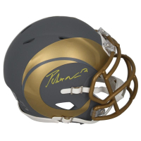 Puka Nacua Signed Rams Slate Alternate Speed Mini Helmet (Fanatics) at PristineAuction.com