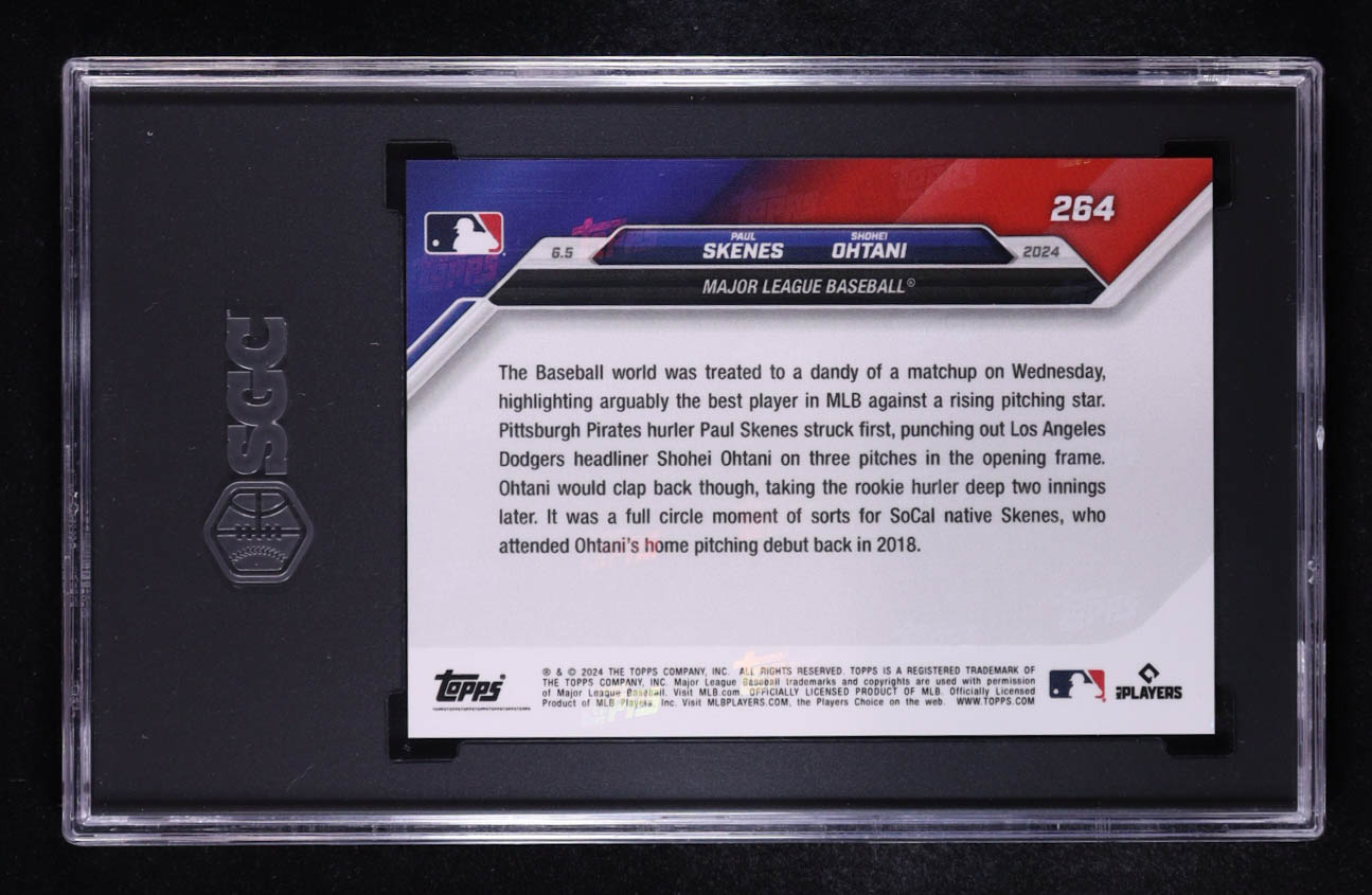 Paul Skenes RC / Shohei Ohtani 2024 Topps Now #264 (SGC 10) at PristineAuction.com Paul Skenes RC / Shohei Ohtani 2024 Topps Now #264 (SGC 10) at PristineAuction.com