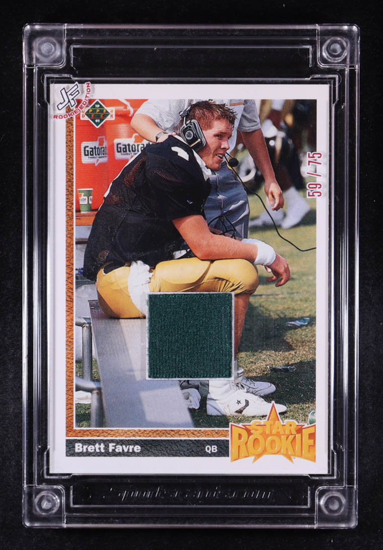 Brett Favre 2024-25 Jersey Fusion Game Used Swatch #BF1203 #59/75 at PristineAuction.com Brett Favre 2024-25 Jersey Fusion Game Used Swatch #BF1203 #59/75 at PristineAuction.com
