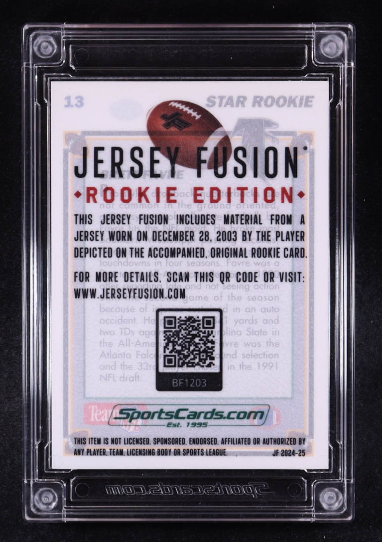 Brett Favre 2024-25 Jersey Fusion Game Used Swatch #BF1203 #59/75 at PristineAuction.com Brett Favre 2024-25 Jersey Fusion Game Used Swatch #BF1203 #59/75 at PristineAuction.com