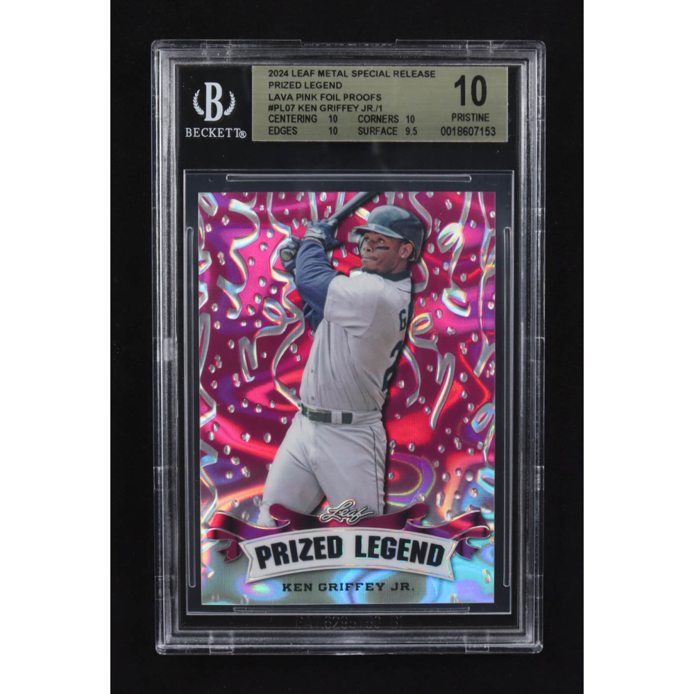 Ken Griffey Jr. 2024 Leaf Metal Special Release Prized Legend Lava Pink Foil Proofs #PL07 (BGS 10) at PristineAuction.com