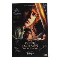 Percy Jackson & The Olympians | 12x18 Poster Cast-Signed by (8) with Walker Scobell, Jay Duplass (Beckett) at PristineAuction.com