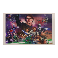 Daniel Logan, Jim Cummings, & Matt Wood Signed "Star Wars: The Clone Wars" 12x18 Poster with Character Inscriptions (Beckett) at PristineAuction.com