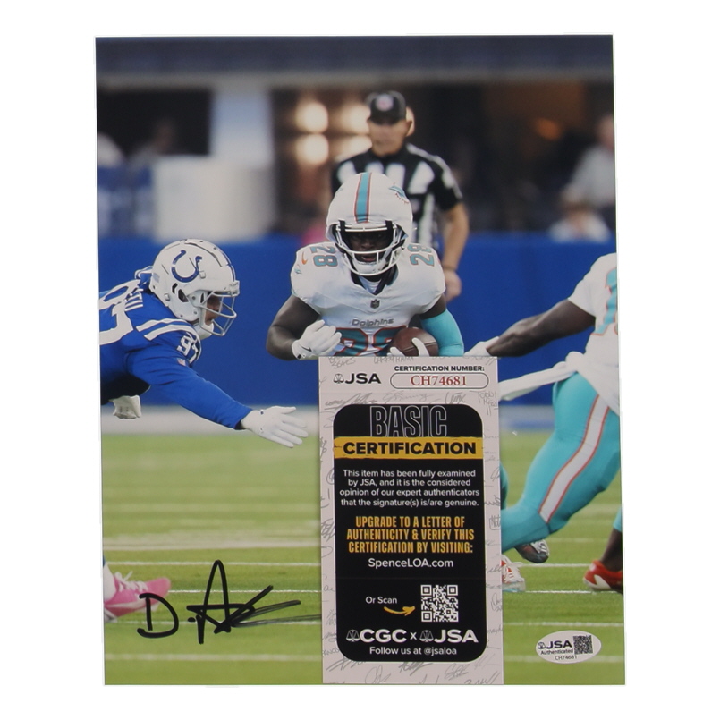 De'von Achane Signed Dolphins 8x10 Photo (JSA) at PristineAuction.com De'von Achane Signed Dolphins 8x10 Photo (JSA) at PristineAuction.com