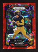 J.J. McCarthy 2024 Panini Prizm Draft Picks Prizms Red Ice #132 RC at PristineAuction.com