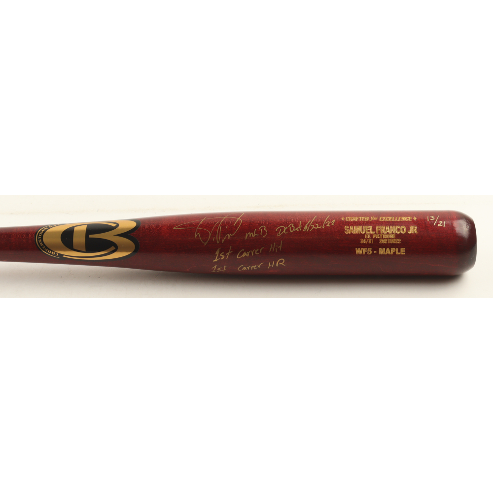 Wander Franco Signed Cooperstown Baseball Bat Inscribed "MLB Debut 6/22/21", "1st Career Hit", & "1st Career HR" (MLB) at PristineAuction.com