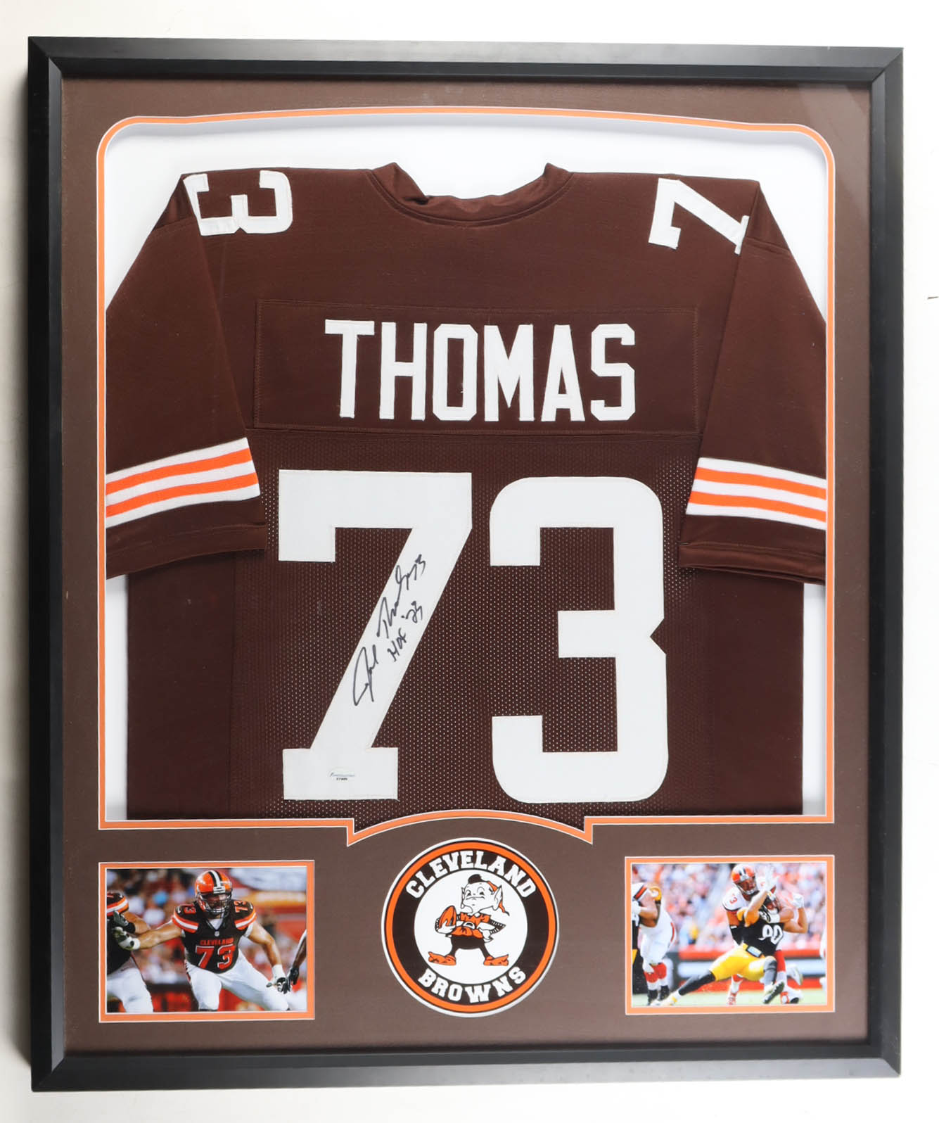 Joe Thomas Signed Custom Framed Jersey Inscribed "HOF 23" (Sports Collectibles) at PristineAuction.com Joe Thomas Signed Custom Framed Jersey Inscribed "HOF 23" (Sports Collectibles) at PristineAuction.com