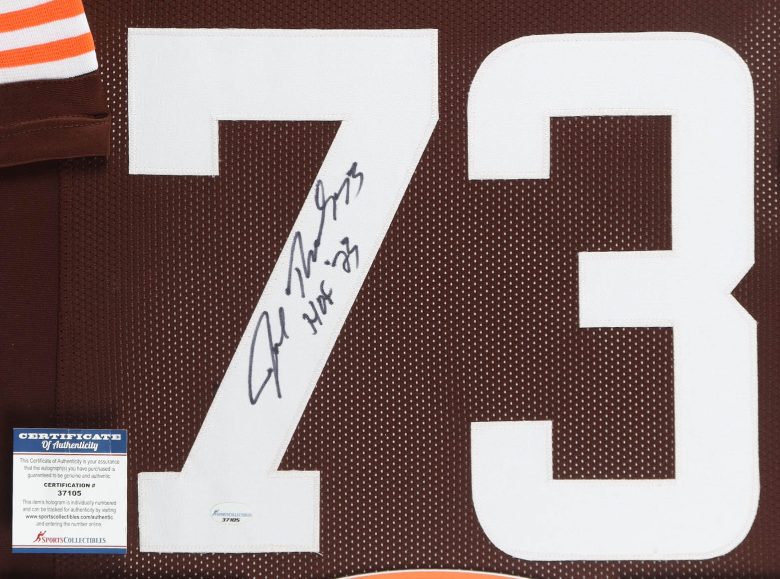 Joe Thomas Signed Custom Framed Jersey Inscribed "HOF 23" (Sports Collectibles) at PristineAuction.com Joe Thomas Signed Custom Framed Jersey Inscribed "HOF 23" (Sports Collectibles) at PristineAuction.com