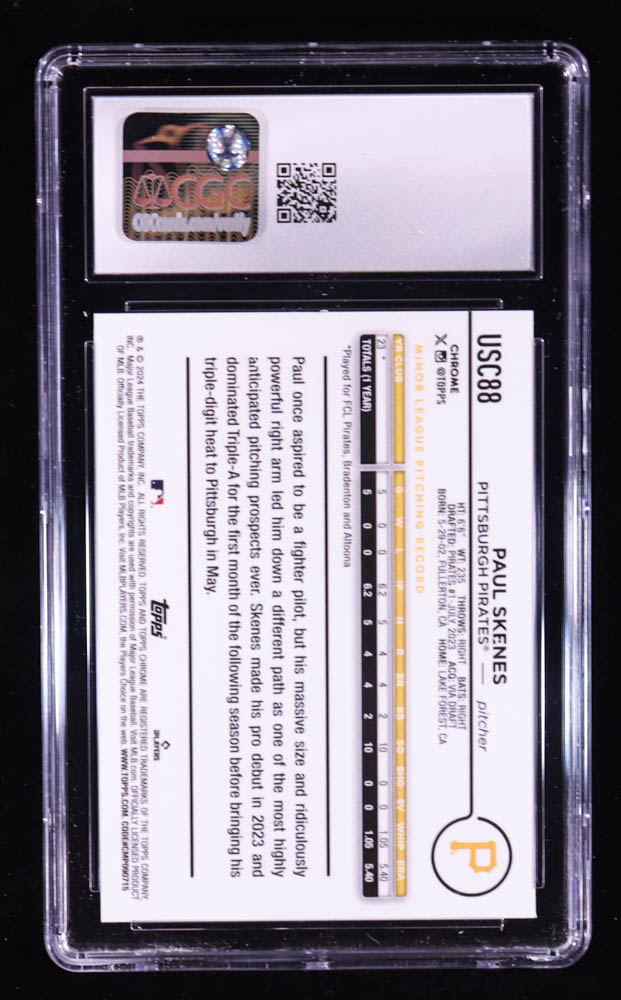 Paul Skenes 2024 Topps Chrome Update #USC88 RC (CGC 10) at PristineAuction.com Paul Skenes 2024 Topps Chrome Update #USC88 RC (CGC 10) at PristineAuction.com
