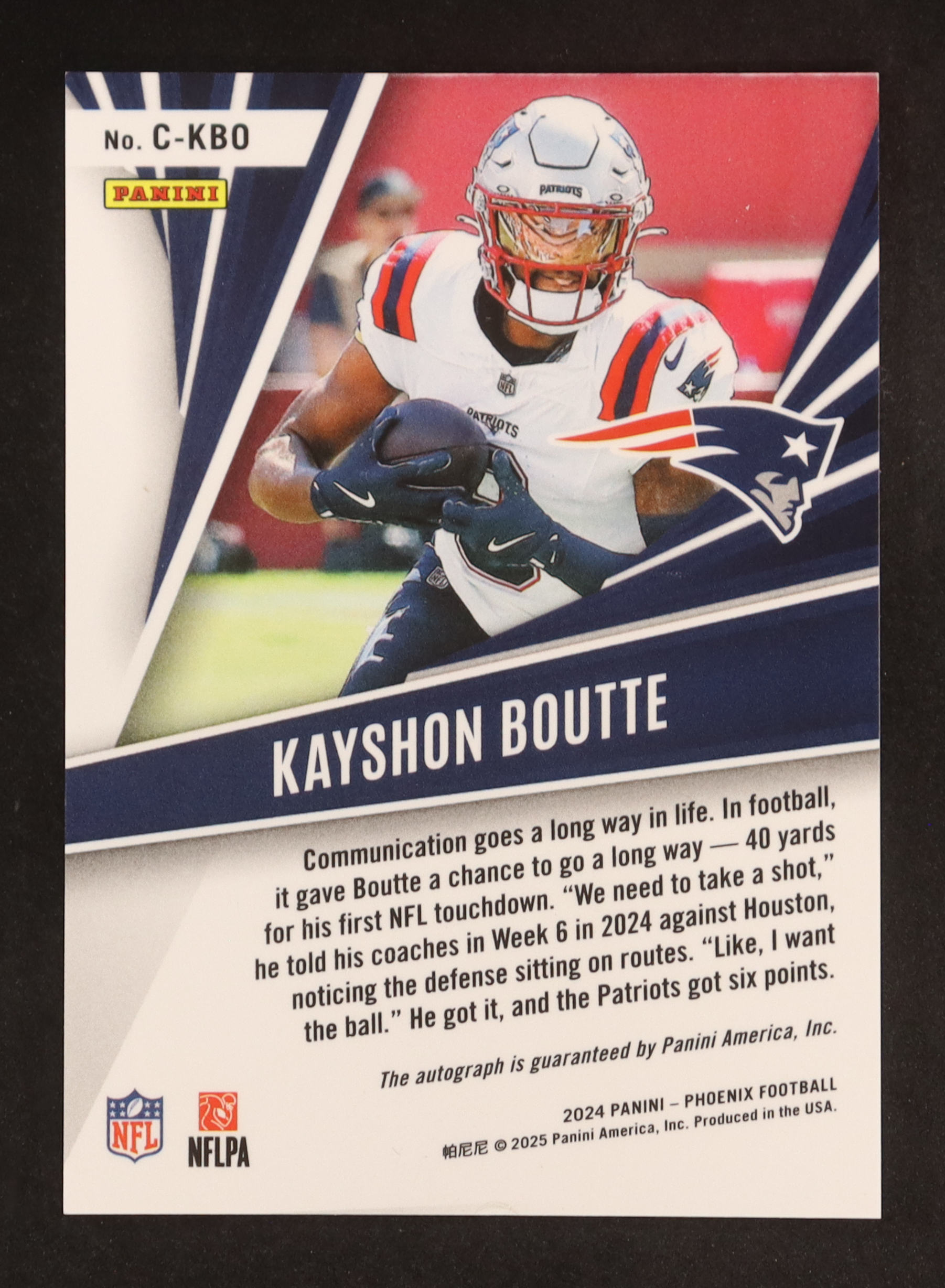 Kayshon Boutte 2024 Panini Phoenix Calligraphy Hyper #1 at PristineAuction.com Kayshon Boutte 2024 Panini Phoenix Calligraphy Hyper #1 at PristineAuction.com