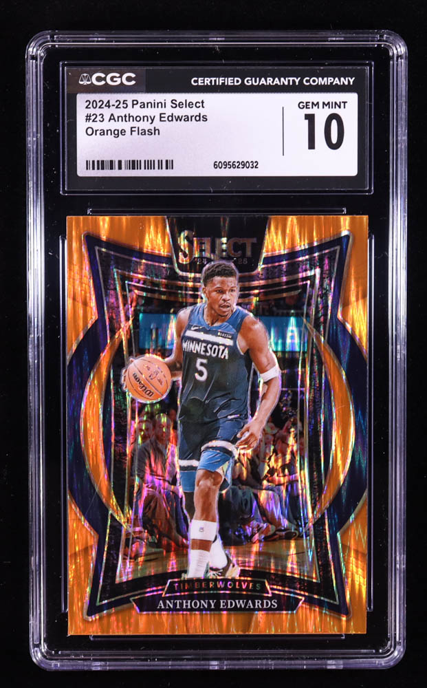 Anthony Edwards 2024-25 Select Orange Flash Prizms #23 (CGC 10) at PristineAuction.com Anthony Edwards 2024-25 Select Orange Flash Prizms #23 (CGC 10) at PristineAuction.com