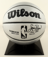 Larry Bird Signed NBA Platinum Edition Basketball with Display Stand (PSA) at PristineAuction.com