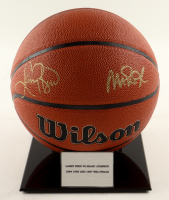 Larry Bird & Magic Johnson Signed Basketball With Acrylic Display Stand (Beckett & PSA) at PristineAuction.com