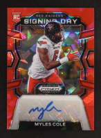 Myles Cole 2024 Panini Prizm Draft Picks Signing Day Red Ice #42 RC at PristineAuction.com