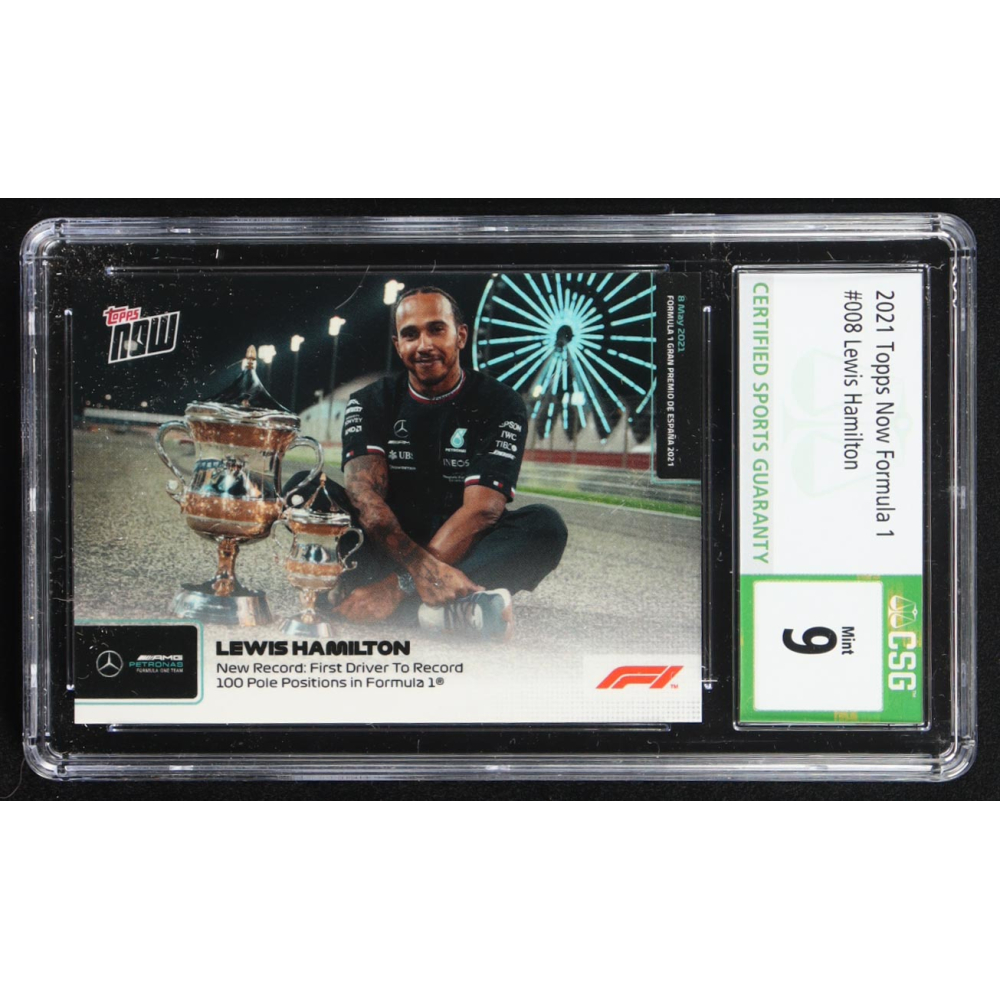 Lewis Hamilton 2021 Topps Now Formula 1 #8 (CSG 9) at PristineAuction.com