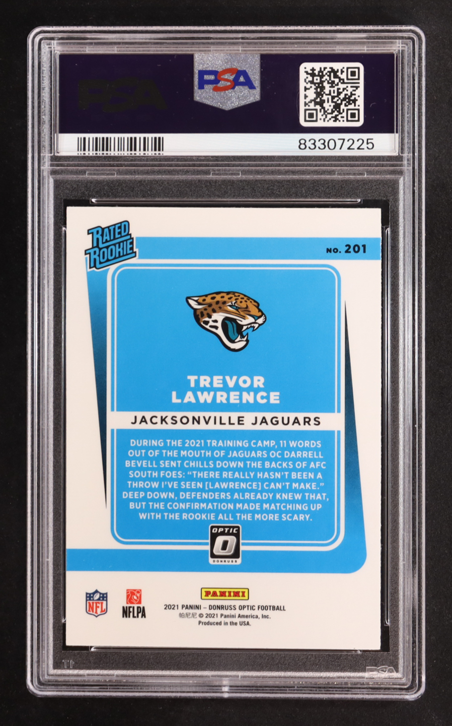 Trevor Lawrence 2021 Donruss Optic #201 RR RC (PSA 9) at PristineAuction.com Trevor Lawrence 2021 Donruss Optic #201 RR RC (PSA 9) at PristineAuction.com