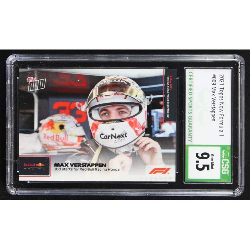 Max Verstappen 2021 Topps Now Formula 1 #9 (CSG 9.5) at PristineAuction.com
