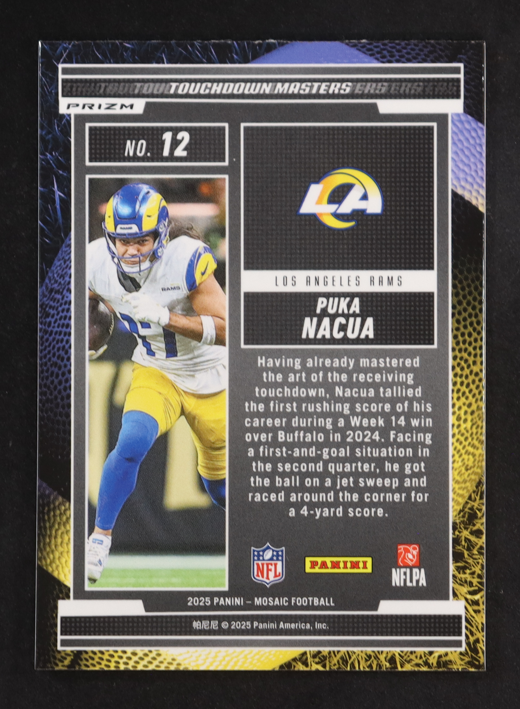 Puka Nacua 2025 Panini Mosaic Touchdown Masters Mosaic Green #12 at PristineAuction.com Puka Nacua 2025 Panini Mosaic Touchdown Masters Mosaic Green #12 at PristineAuction.com