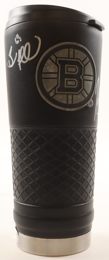 Brad Marchand & Patrice Bergeron Signed Bruins 24 Oz. Coffee Travel Mug (Marchand & Bergeron) at PristineAuction.com Brad Marchand & Patrice Bergeron Signed Bruins 24 Oz. Coffee Travel Mug (Marchand & Bergeron) at PristineAuction.com