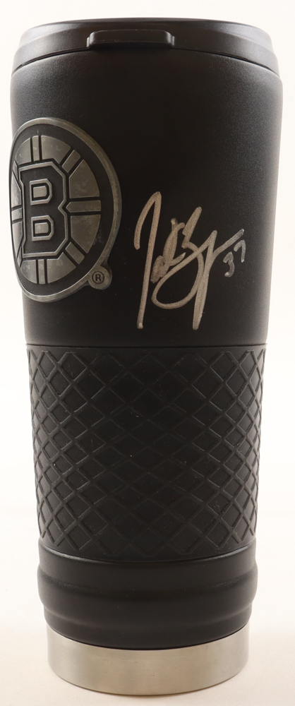 Brad Marchand & Patrice Bergeron Signed Bruins 24 Oz. Coffee Travel Mug (Marchand & Bergeron) at PristineAuction.com Brad Marchand & Patrice Bergeron Signed Bruins 24 Oz. Coffee Travel Mug (Marchand & Bergeron) at PristineAuction.com