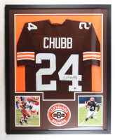 Nick Chubb Signed Custom Framed Jersey (Beckett) at PristineAuction.com