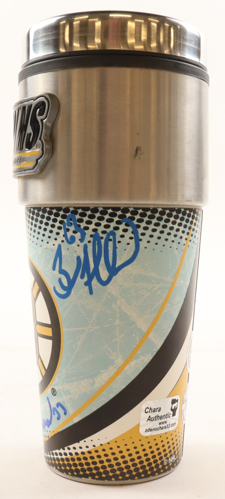 Zdeno Chara, Brad Marchand & Patrice Bergeron Signed 8" Tumbler Mug (Chara, Marchand & Bergeron) at PristineAuction.com Zdeno Chara, Brad Marchand & Patrice Bergeron Signed 8" Tumbler Mug (Chara, Marchand & Bergeron) at PristineAuction.com