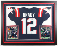 Tom Brady Signed Patriots Custom Framed Nike Authentic Jersey Display (Fanatics) at PristineAuction.com