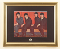 1964 "The Beatles" Custom Framed Photo Display with Vintage Fan Club Pin at PristineAuction.com