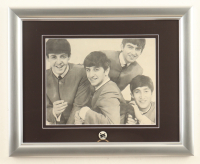 1964 "The Beatles" Custom Framed Photo Display with Vintage Fan Club Pin at PristineAuction.com