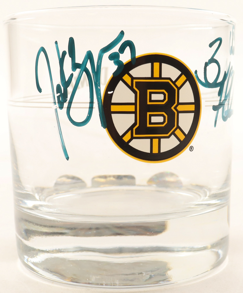 Brad Marchand & Patrice Bergeron Signed Bruins Jack Daniels Rocks Glass (Marchand & Bergeron) at PristineAuction.com Brad Marchand & Patrice Bergeron Signed Bruins Jack Daniels Rocks Glass (Marchand & Bergeron) at PristineAuction.com