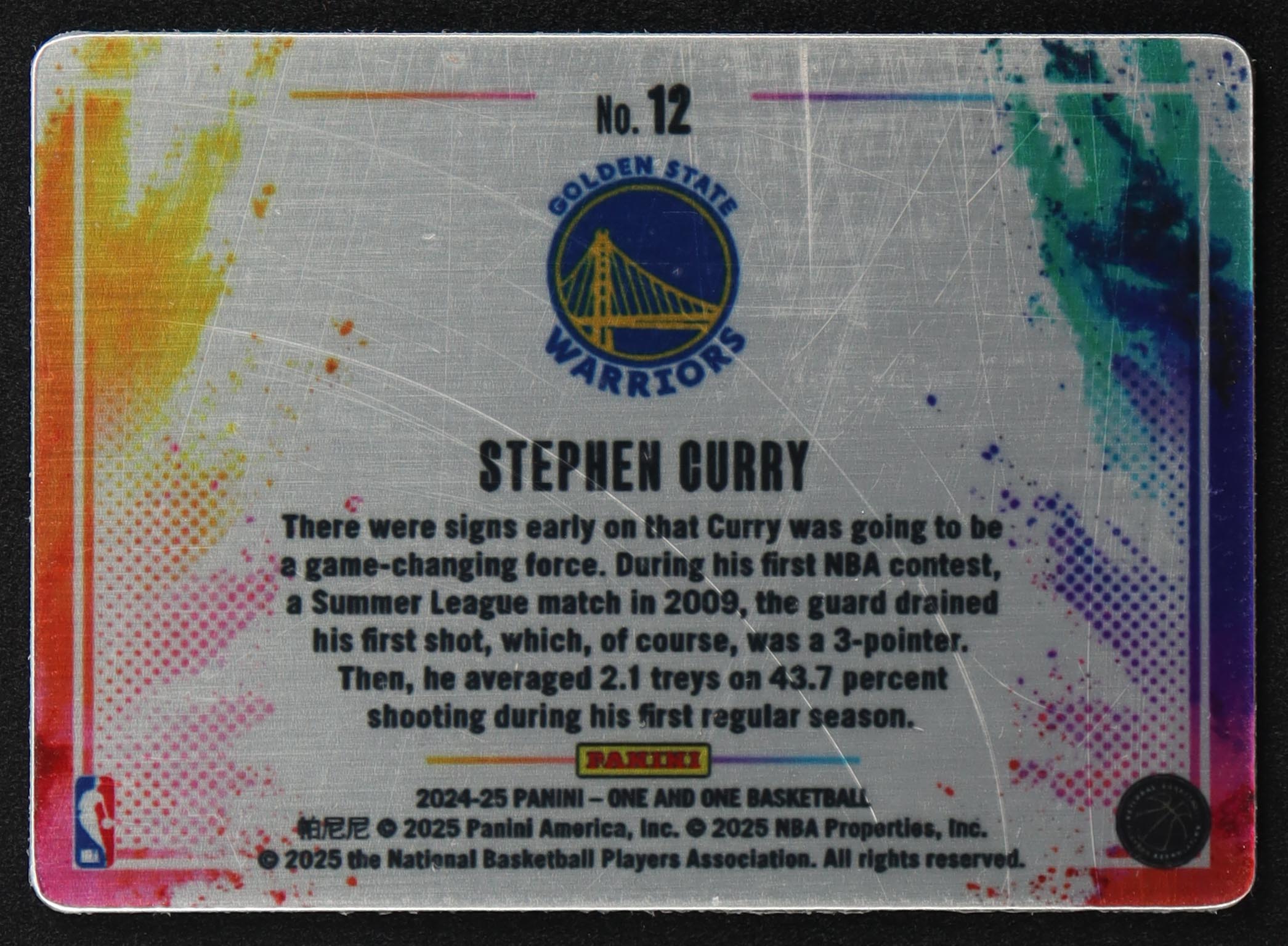 Stephen Curry 2024-25 Panini One and One Black Color Blast #12 at PristineAuction.com Stephen Curry 2024-25 Panini One and One Black Color Blast #12 at PristineAuction.com