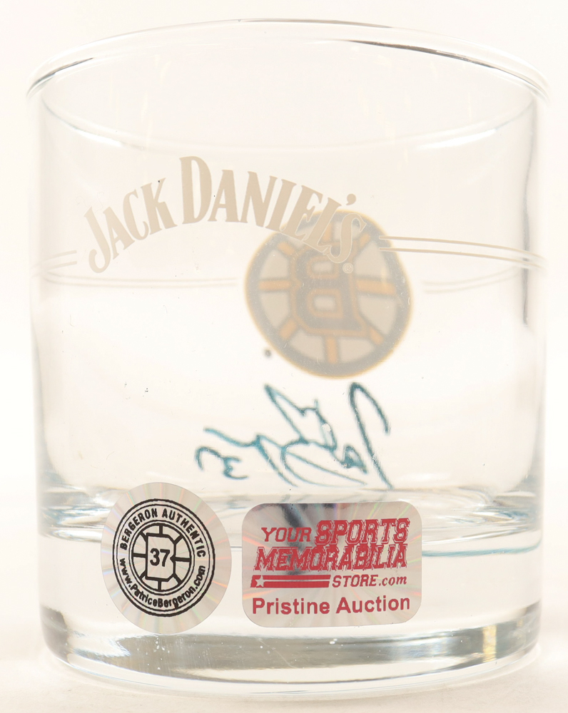 Patrice Bergeron Signed Bruins Jack Daniels Rocks Glass (Bergeron) at PristineAuction.com Patrice Bergeron Signed Bruins Jack Daniels Rocks Glass (Bergeron) at PristineAuction.com
