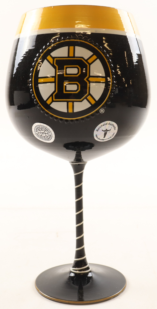 Brad Marchand & Patrice Bergeron Signed Bruins 32 Oz. Goblet Glass (Marchand & Bergeron) at PristineAuction.com Brad Marchand & Patrice Bergeron Signed Bruins 32 Oz. Goblet Glass (Marchand & Bergeron) at PristineAuction.com
