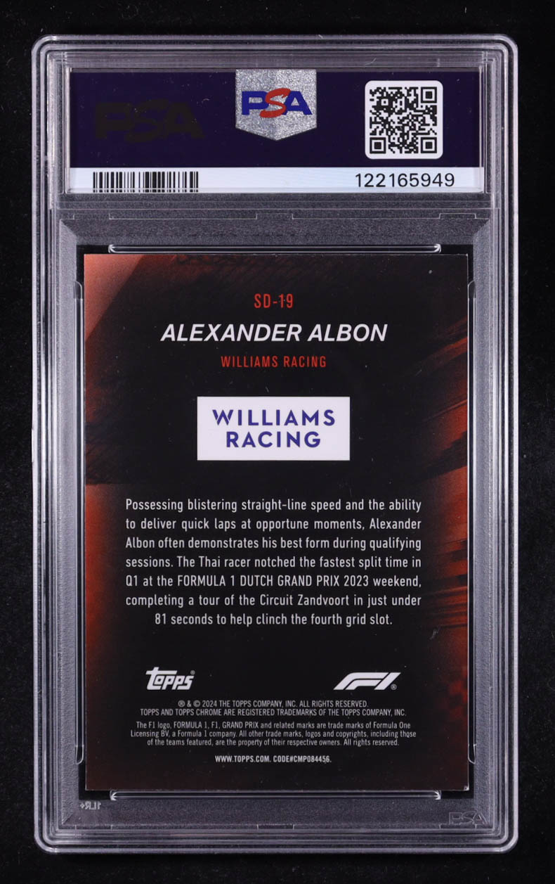 Alexander Albon Signed 2024 Topps Chrome F1 Speed Demons #SD-19 (PSA) at PristineAuction.com Alexander Albon Signed 2024 Topps Chrome F1 Speed Demons #SD-19 (PSA) at PristineAuction.com
