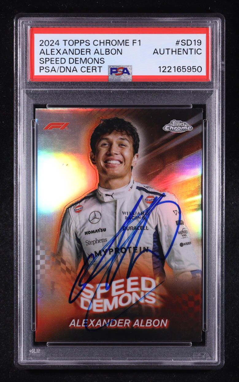 Alexander Albon Signed 2024 Topps Chrome F1 Speed Demons #SD-19 (PSA) at PristineAuction.com Alexander Albon Signed 2024 Topps Chrome F1 Speed Demons #SD-19 (PSA) at PristineAuction.com