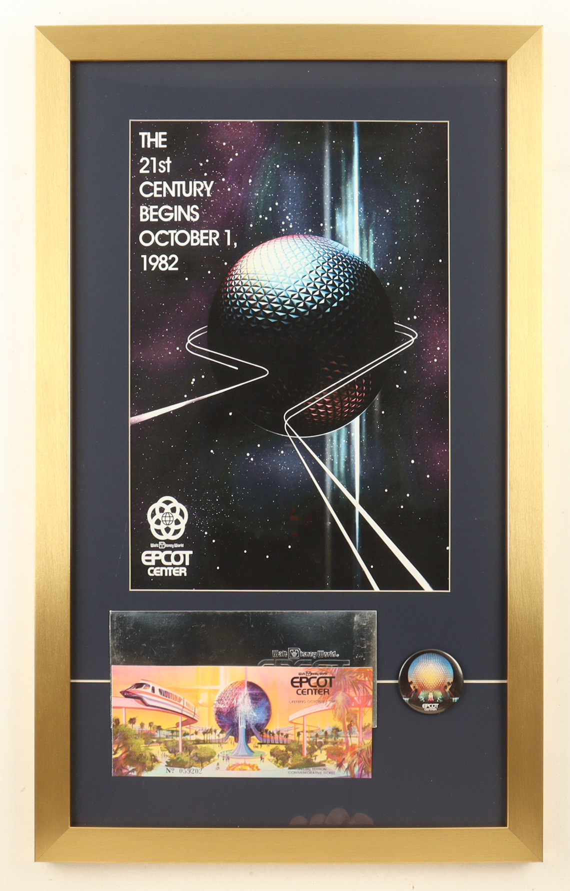 "Epcot" Custom Framed Display With Ticketbooks and Pin at PristineAuction.com "Epcot" Custom Framed Display With Ticketbooks and Pin at PristineAuction.com