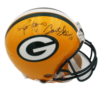 Bart Starr & Brett Favre Signed Packers Full-Size Authentic On-Field Helmet (PSA) at PristineAuction.com